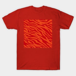 Tiger Print Two Toned Red T-Shirt